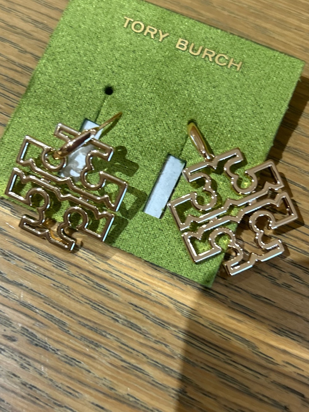 Tory Burch Gold-Tone large Logo Stud Earrings gold color new double T logo